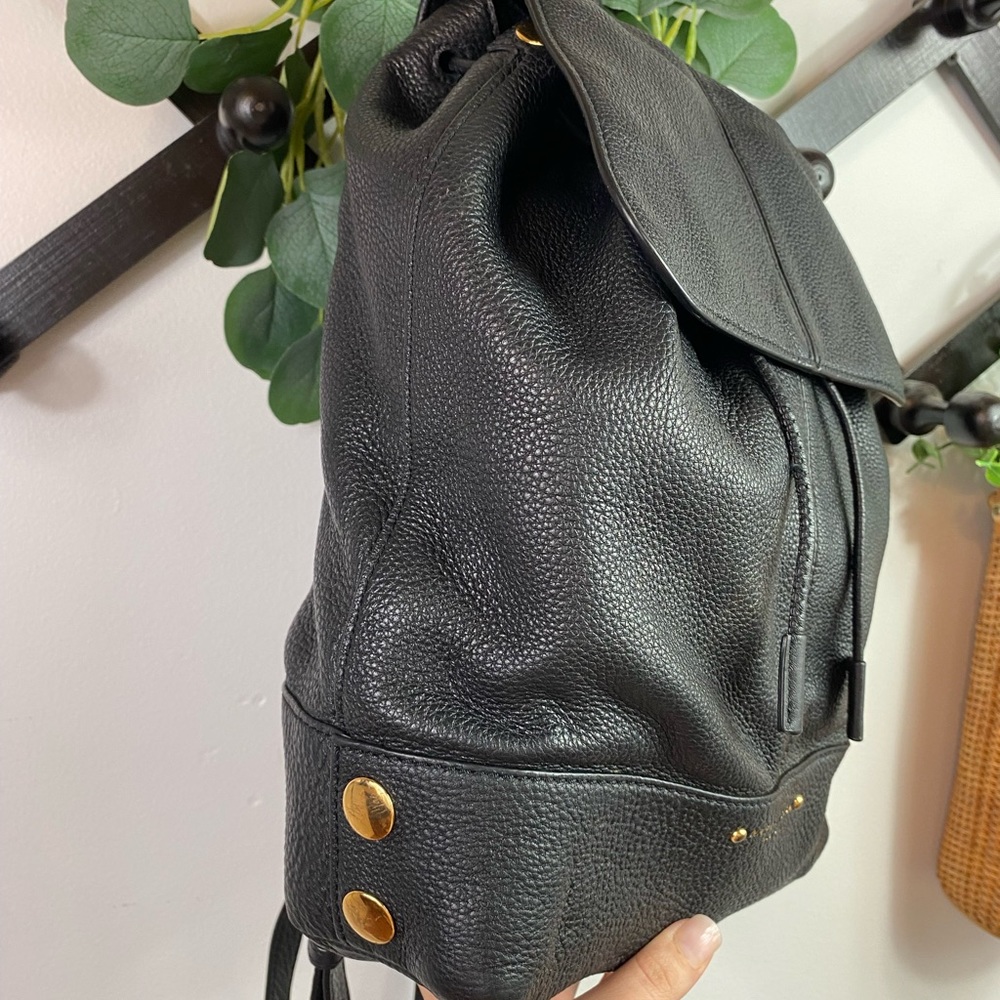 Marc Jacobs Black Leather Drawstring Backpack - Picture 4 of 12